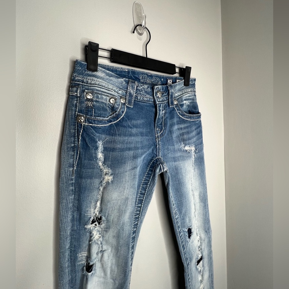 MISS ME Signature Ankle Skinny Jeans. Size 25. 7” rise. Distressed look. - Picture 4 of 8